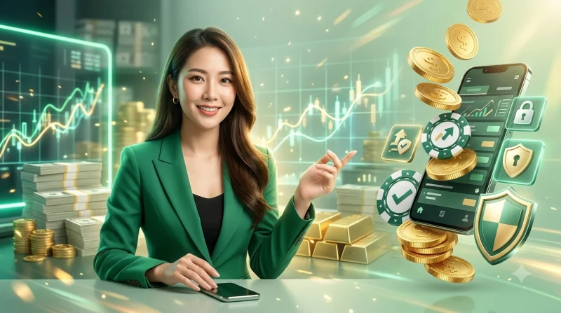 Biểu tượng bảo mật và tài liệu pháp lý trên nền casino cao cấp