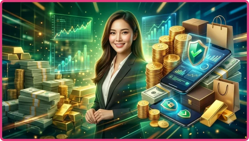 Biểu tượng bảo mật và tài liệu pháp lý trên nền casino cao cấp
