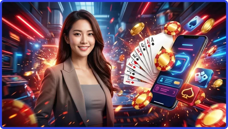 Bộ bài mậu binh được sắp xếp thành 3 chi trên bàn chơi