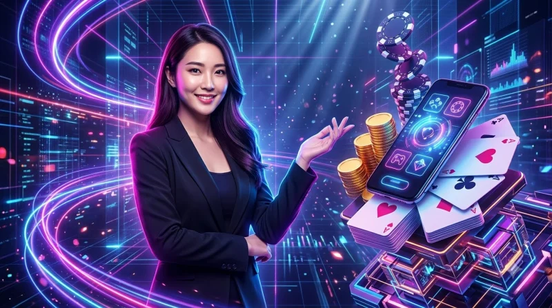 Điện thoại hiển thị game Phỏm với biểu tượng bảo mật và các tính năng nổi bật