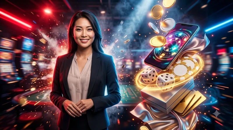 Laptop và điện thoại hiển thị game xóc đĩa online tại i9bet với cúp vàng