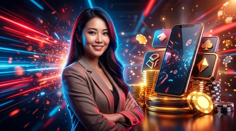 Tay người chơi đang sắp xếp bài mậu binh thành 3 chi